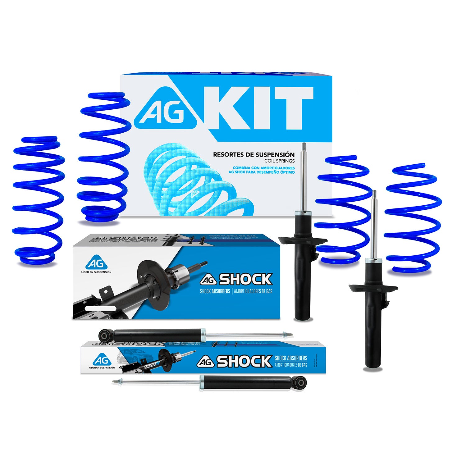 Kit Deportivo Resortes Ag Kit y Amortiguadores Originales Volkswagen Jetta Bicentenario MK6 (2.5L) 2010-2018 8 piezas