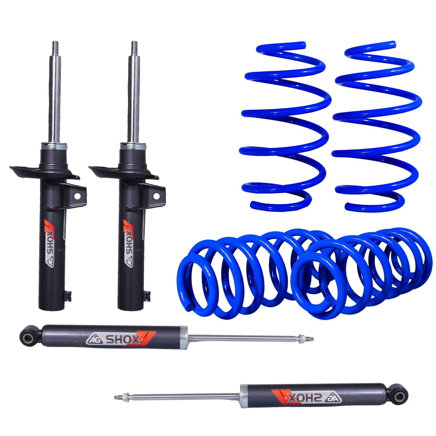 Kit Deportivo Resortes Ag Kit y Amortiguadores Ag Shox Volkswagen Jetta A6 2.0 12-18 Kit 8 Piezas
