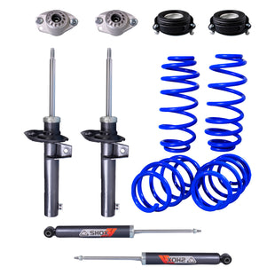 Resortes Deportivos, Amortiguadores Deportivos y Bases AG Volkswagen Jetta A6 (Bicentenario) (Carter 50 mm) (Trasero con Eje Suspensión Independiente Buje 14 mm) 2010-2018 Delanteros y Traseros