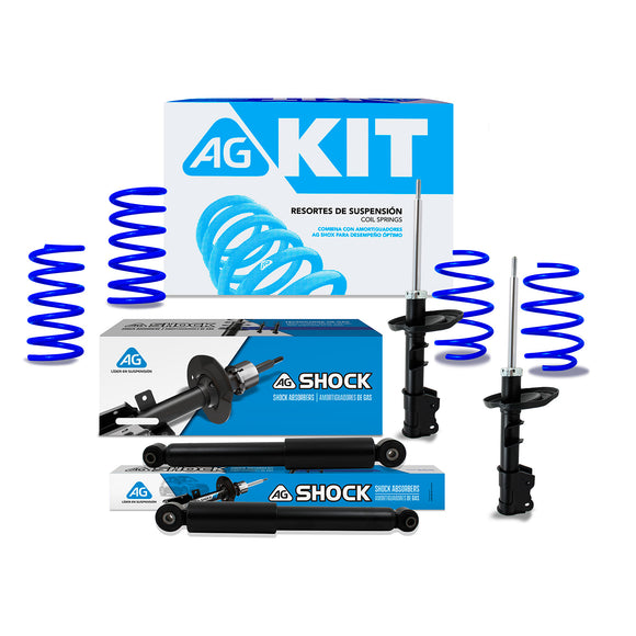 Kit Deportivo Resortes Ag Kit y Amortiguadores Originales Fiat 500 (Todos Importado Excluye Abarth) 2010-2013 8 piezas