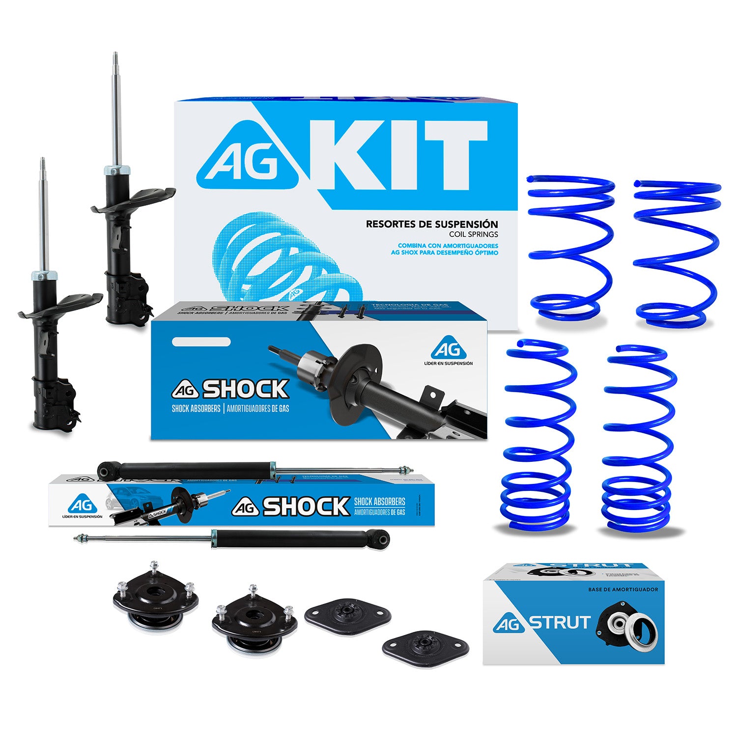 Kit Resortes Deportivos, Amortiguadores y Bases Dodge Attitude 2006-2011 12 piezas