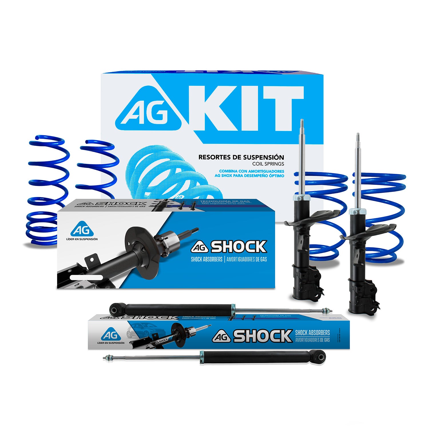Kit Deportivo Resortes Ag Kit y Amortiguadores Originales Dodge Attitude 2006-2011 8 piezas