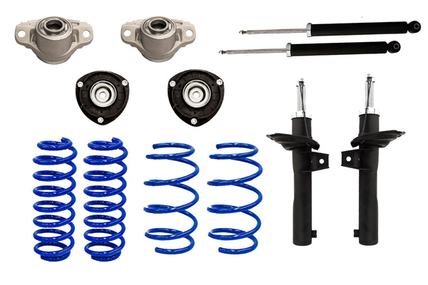 Kit Resortes Deportivos, Amortiguadores y Bases Seat Leon MK3 (55 mm) (Para suspensión Independiente) 2014-2020 12 piezas