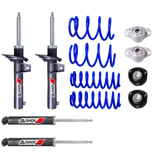 Kit Deportivo Resortes, Amortiguadores y Bases Seat León Multilink (Carter 55 mm) (Trasero Eje Suspensión Independiente Buje 10 mm) 2013-2020 Delanteros y Traseros