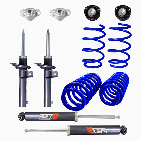 Kit Deportivo Resortes, Amortiguadores y Bases Seat León III Multilink (Carter 55 mm) (Trasero Eje Suspensión Independiente Buje 10 mm) 2012-2020 Delanteros y Traseros