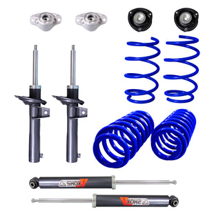 Kit Deportivo Resortes, Amortiguadores y Bases Seat León III Multilink (Carter 55 mm) (Trasero Eje Suspensión Independiente Buje 10 mm) 2013-2020 Delanteros y Traseros