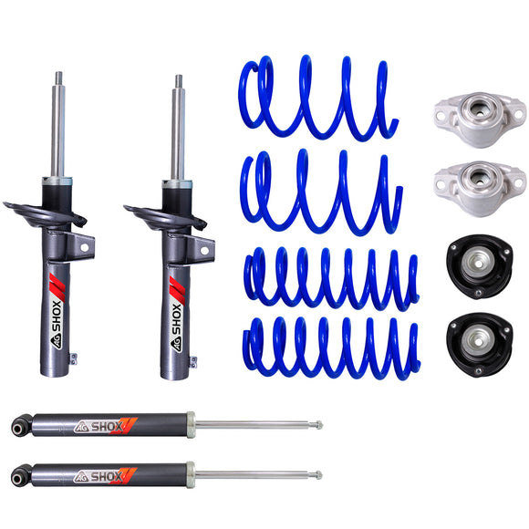 Resortes Deportivos, Amortiguadores Deportivos y Bases AG Seat León Multilink (Carter 55 mm) (Trasero Eje Suspensión Independiente Buje 10 mm) 2013-2020 Delanteros y Traseros