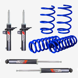 Kit Deportivo Resortes Ag Kit y Amortiguadores Ag Shox Audi A3 (8V) (Carter 55 mm) (Trasero Eje Suspensión Independiente Buje 10 mm) 13-19 Kit 8 Piezas