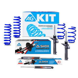 Kit Deportivo Resortes Ag Kit y Amortiguadores Ag Shox Volkswagen Golf A7 (Carter 55 mm) (Trasero Eje Suspensión Independiente Buje 10 mm) 12-18 Kit 8 Piezas