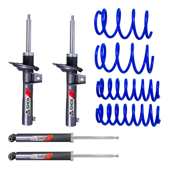 Resortes Deportivos y Amortiguadores Deportivos AG Seat León Multilink (Carter 55 mm) (Trasero Eje Suspensión Independiente Buje 10 mm) 2013-2020 Delanteros y Traseros
