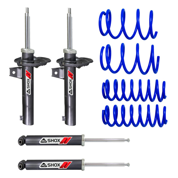 Resortes Deportivos y Amortiguadores Deportivos AG Seat León (Carter 50 mm) (Trasero Eje Suspensión Independiente Buje 10 mm) 2013-2020 Delanteros y Traseros