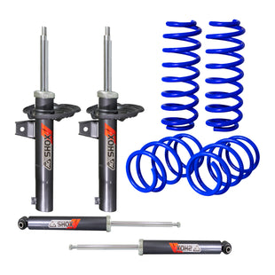 Resortes Deportivos y Amortiguadores Deportivos AG Audi A3 (8V) (Excluye 2.0L) (Carter 50 mm) (Trasero Eje Suspensión Independiente Buje 10 mm) 2012-2022 Delanteros y Traseros