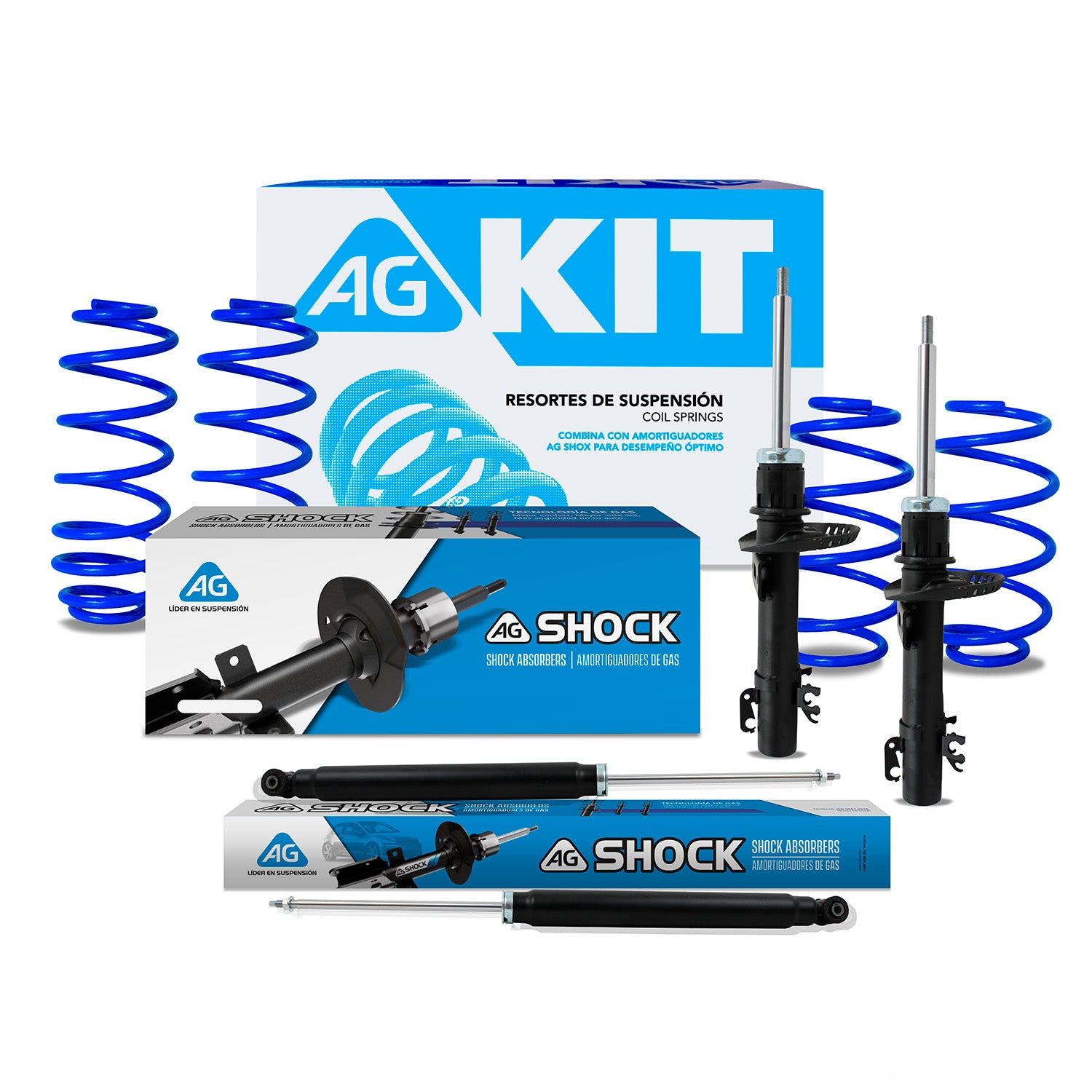 Kit Deportivo Resortes Ag Kit y Amortiguadores Originales Seat Ibiza 6J 2009-2017 8 piezas