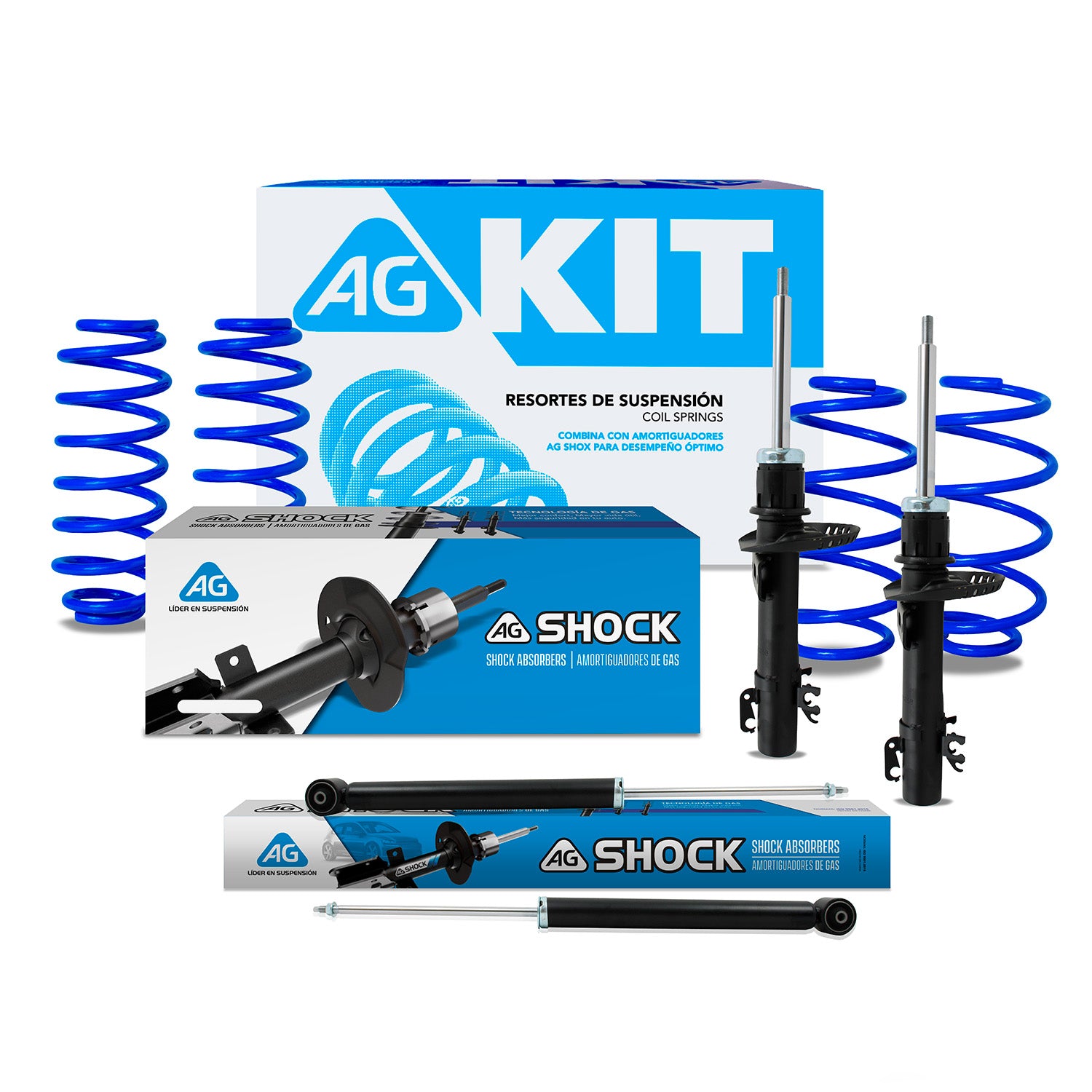 Kit Deportivo Resortes Ag Kit y Amortiguadores Originales Volkswagen Vento 2014-2022 8 piezas