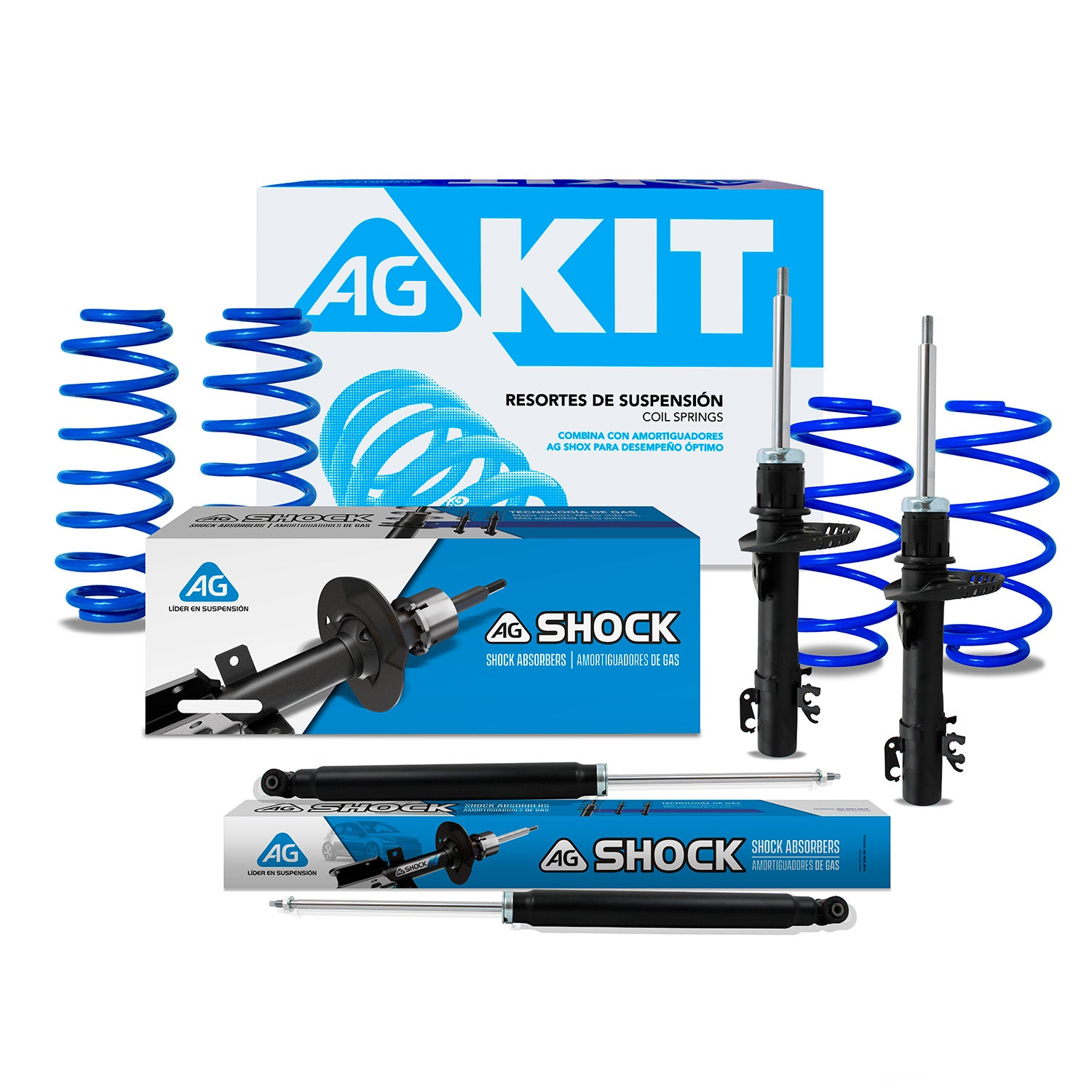 Kit Deportivo Resortes Ag Kit y Amortiguadores Originales Seat Toledo 2010-2018 8 piezas