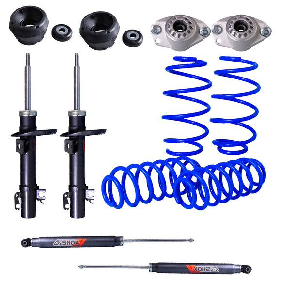 Kit deportivo Resortes, Amortiguadores y Bases AG Volkswagen Vento 2014-2022 Delanteros y Traseros