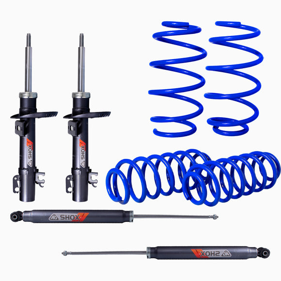 Kit Deportivo Resortes Ag Kit y Amortiguadores Ag Shox Seat Toledo IV (Delantero con anclaje) 2012-2019 Delanteros y Traseros