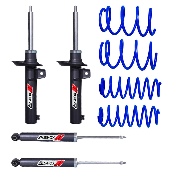Resortes Deportivos y Amortiguadores Deportivos AG Volkswagen Jetta A7 (Carter 50 mm) (Trasero Eje Suspensión Independiente Buje 10 mm) 2019-2026 Delanteros y Traseros