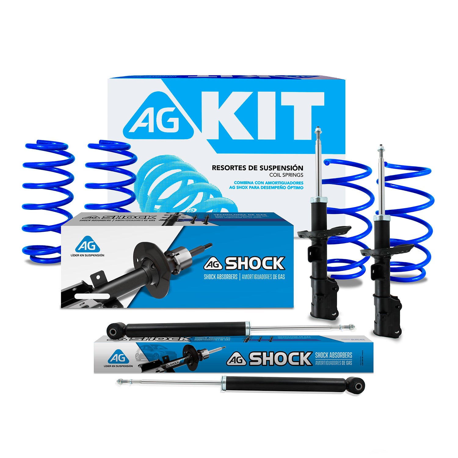 Kit Deportivo Resortes Ag Kit y Amortiguadores Originales Hyundai Accent 2018-2021 Delanteros y Traseros