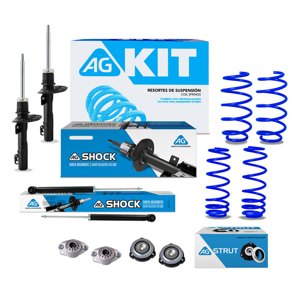 Kit Resortes Deportivos, Amortiguadores y Bases Seat Ibiza 6L 2003-2008 12 piezas