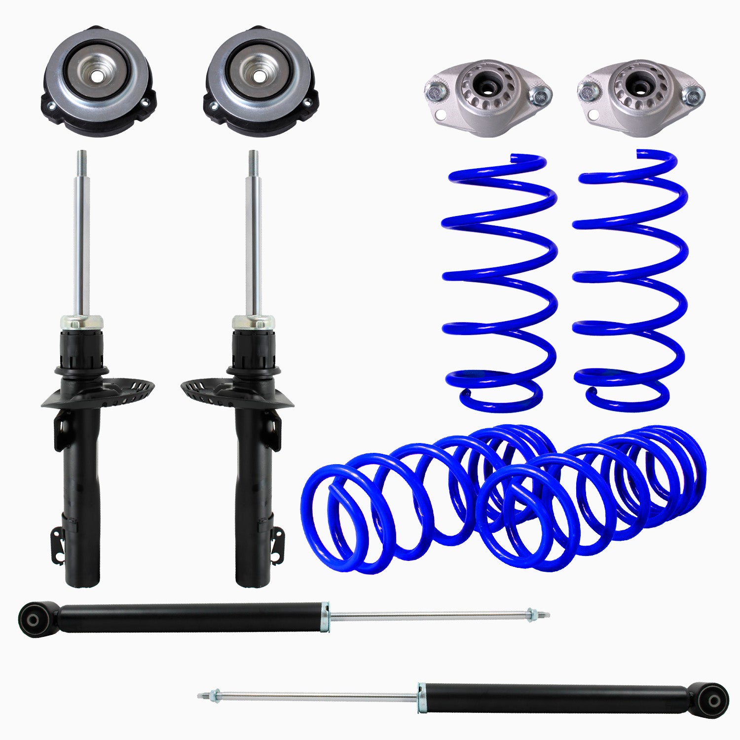 Kit Resortes Deportivos, Amortiguadores y Bases Seat Ibiza 6L 2003-2008 12 piezas