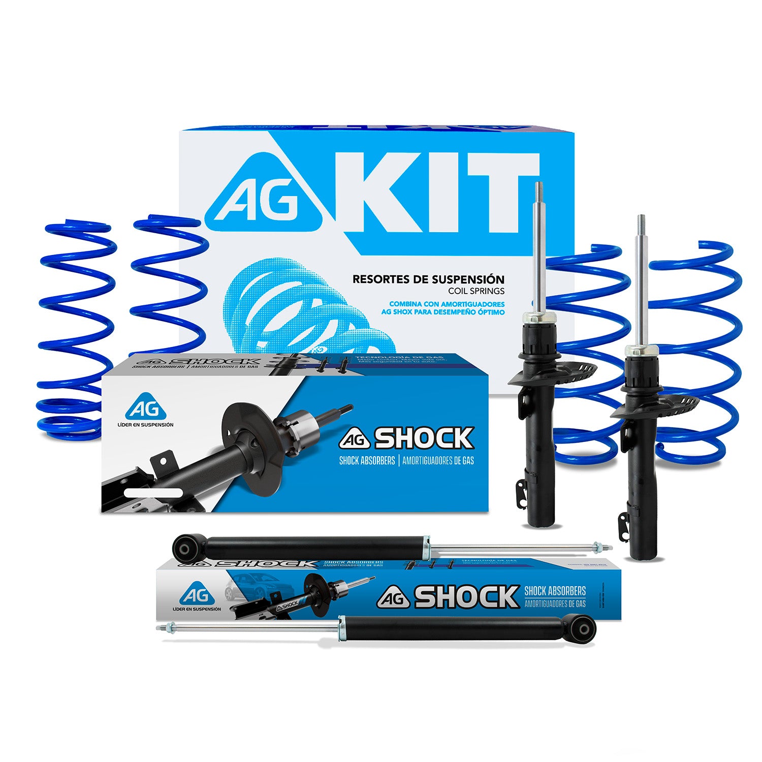 Kit Deportivo Resortes Ag Kit y Amortiguadores Originales Seat Ibiza 6L 2003-2008 8 piezas