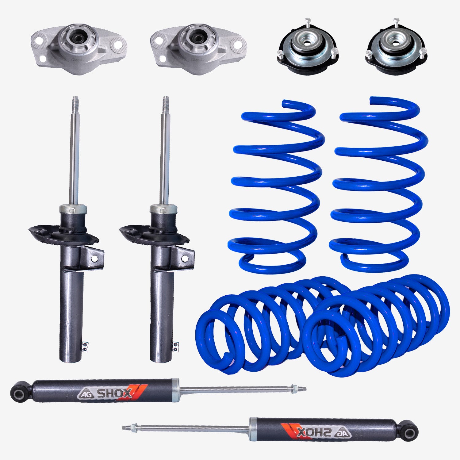 Kit Deportivo Resortes, Amortiguadores y Bases Audi A3 50MM 2003-2012 Delanteros y Traseros
