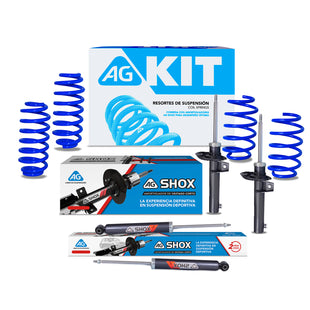 Kit Deportivo Resortes Ag Kit y Amortiguadores Ag Shox Audi A3 (8P) (Carter 50 mm) (Trasero con Eje Suspensión Independiente Buje 14 mm) 2004-2012 Kit 8 Piezas