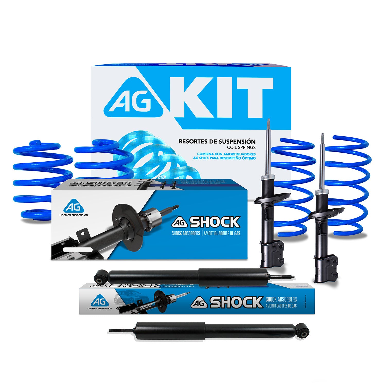Kit Deportivo Resortes Ag Kit y Amortiguadores Originales Chevrolet Corsa 2000-2008 8 piezas