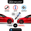 Kit Deportivo Resortes, Amortiguadores y Bases Volkswagen Golf A3 Aro grande 1992-1995 Delanteros y Traseros-8