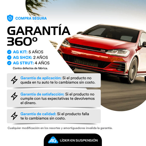 Kit Deportivo Resortes, Amortiguadores y Bases Seat León III Multilink (Carter 55 mm) (Trasero Eje Suspensión Independiente Buje 10 mm) 2012-2020 Delanteros y Traseros