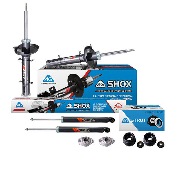 Kit Deportivo Amortiguadores Ag Shox y Bases Volkswagen Jetta A4 1999-2006 Delanteros y Traseros