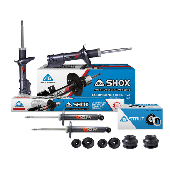 Kit Deportivo Amortiguadores Ag Shox y Bases Volkswagen Golf A3 1992-1998 Delanteros y Traseros