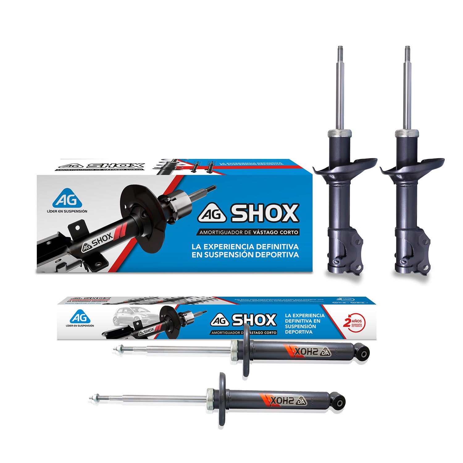 Amortiguadores AG Shox Para Achaparrar para Volkswagen A3 1992-1999 Delanteros y Traseros