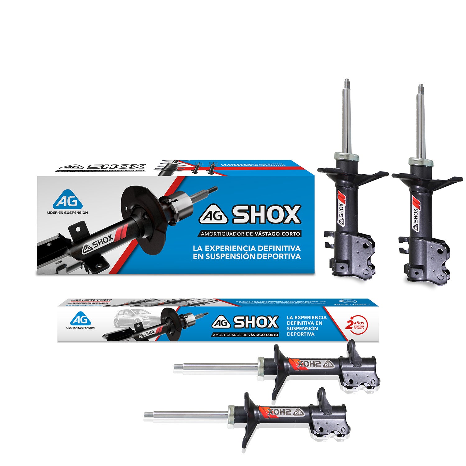 Amortiguadores Deportivos AG Shox Nissan Tsuru 1992-2017 Kit 4 Piezas