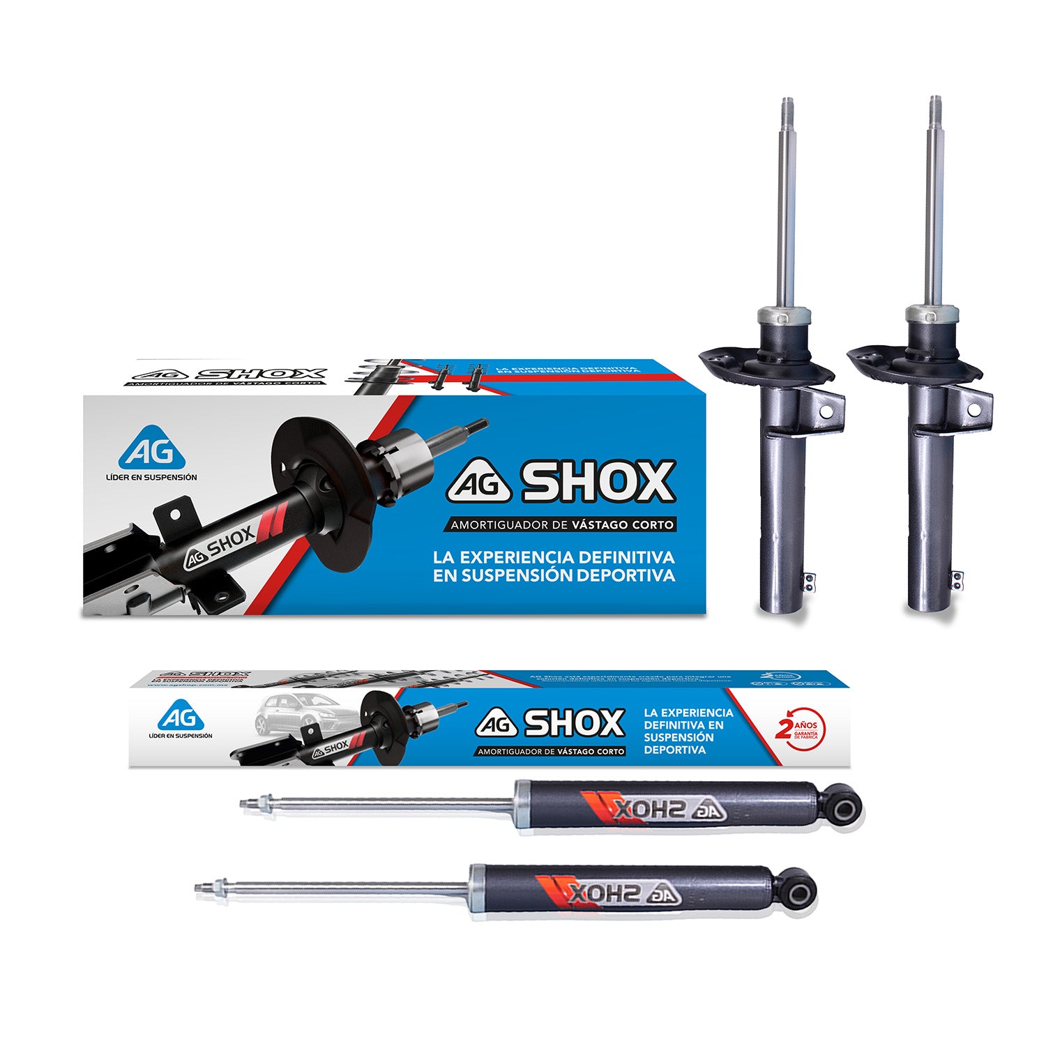 Amortiguadores Deportivos AG Shox Seat Leon ll (50mm) 05-12 Kit 4 Piezas