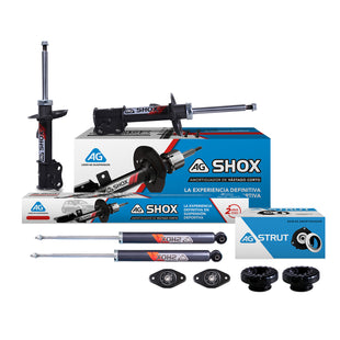 Kit Deportivo Amortiguadores Ag Shox y Bases Chevrolet Spark 2016-2017 Delanteros y Traseros