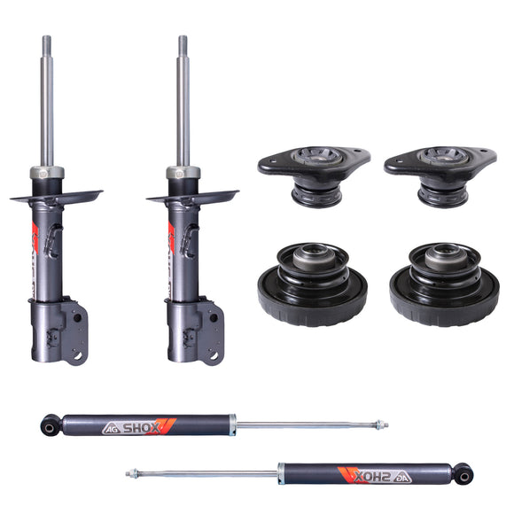 Kit Deportivo Amortiguadores Ag Shox y Bases Chevrolet Spark 2016-2017 Delanteros y Traseros