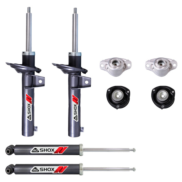 Amortiguadores Deportivos y Bases AG Shox AG Strut Volkswagen Jetta A7 (Carter 55 mm) (Trasero Eje Suspensión Independiente Buje 10 mm) 2019-2026 Delanteros y Traseros