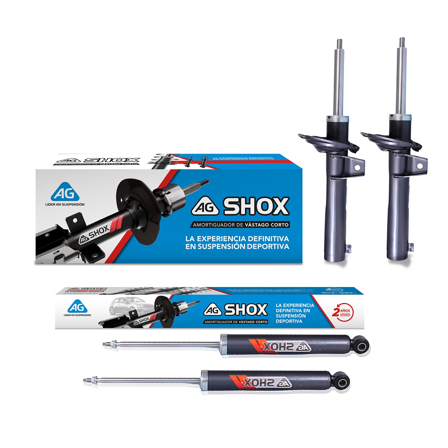Amortiguadores Deportivos Ag Shox Seat Leon III (Eje rigido) 2013-2020 Delanteros y Traseros