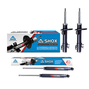 Amortiguadores Deportivos AG Shox Volkswagen Vento (Delantero con anclaje) 14-22 Kit 4 Piezas