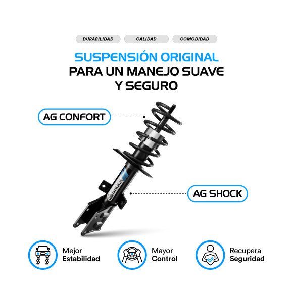 Kit Original Resortes y Amortiguadores Volkswagen Golf A7 (Eje Suspensión Independiente Buje 10 mm) 2014-2020 8 Piezas Del y Tras