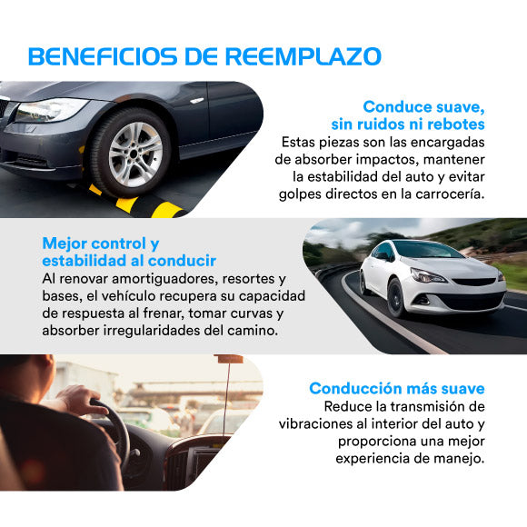 Kit Original Resortes, Amortiguadores y Bases Seat Toledo 01-08 Traseros Kit 6 Piezas