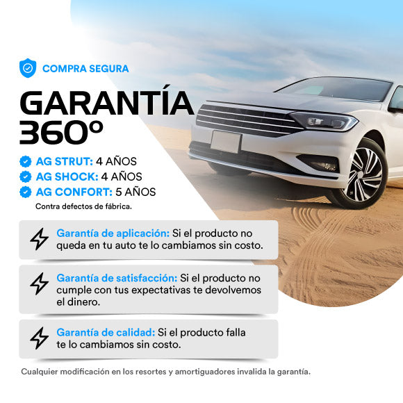 Amortiguadores Originales, Resortes y Bases AG Seat León III (FR y Cupra) (Eje Suspensión Independiente Buje 10 mm) (Carter 50 mm) 2013-2020 Delanteros y Traseros