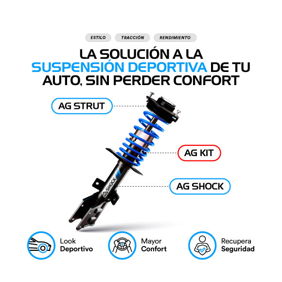Amortiguadores Originales, Resortes Deportivos y Bases AG Seat Ibiza 6F (Buje 12 mm) 2018-2020 Traseros