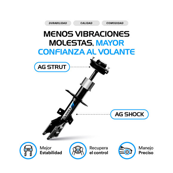Kit Original Amortiguadores y Bases Volkswagen Bora (Carter 55 mm) (2.5L) (Para Eje rígido trasero) 2005-2011 Kit 8 Piezas