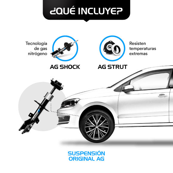 Kit Original Amortiguadores y Bases Volkswagen CrossFox 2007-2017 Delanteros