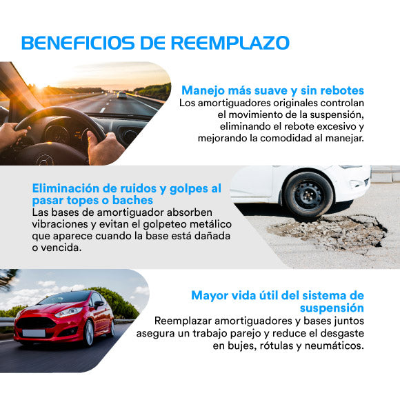 Kit 4 Amortiguadores + Bases Delanteras Sentra 2013 al 2019