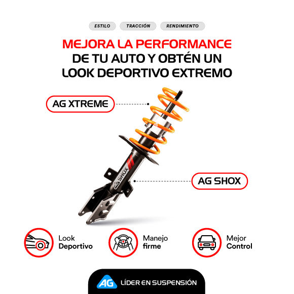 Resortes Deportivos y Amortiguadores Deportivos AG Volkswagen Jetta A3 (Aro Grande) 1992-1999 Delanteros