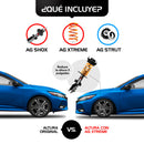 Resortes Deportivos, Amortiguadores Deportivos y Bases AG Volkswagen Jetta A7 (Carter 55 mm) (Trasero Eje Suspensión Independiente Buje 10 mm) 2019-2025 Delanteros y Traseros